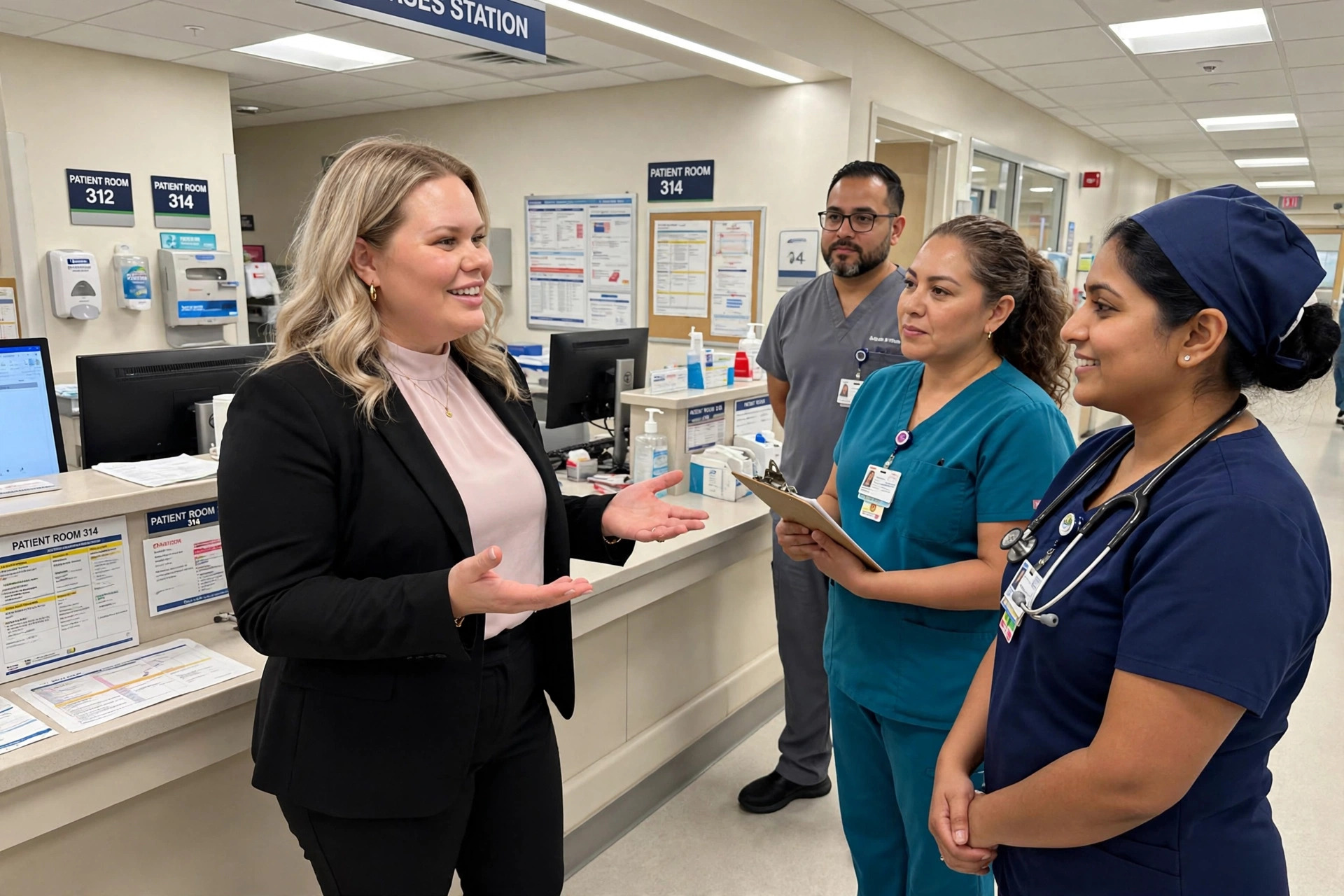 Christine Carter working with a multidisciplinary clinical team