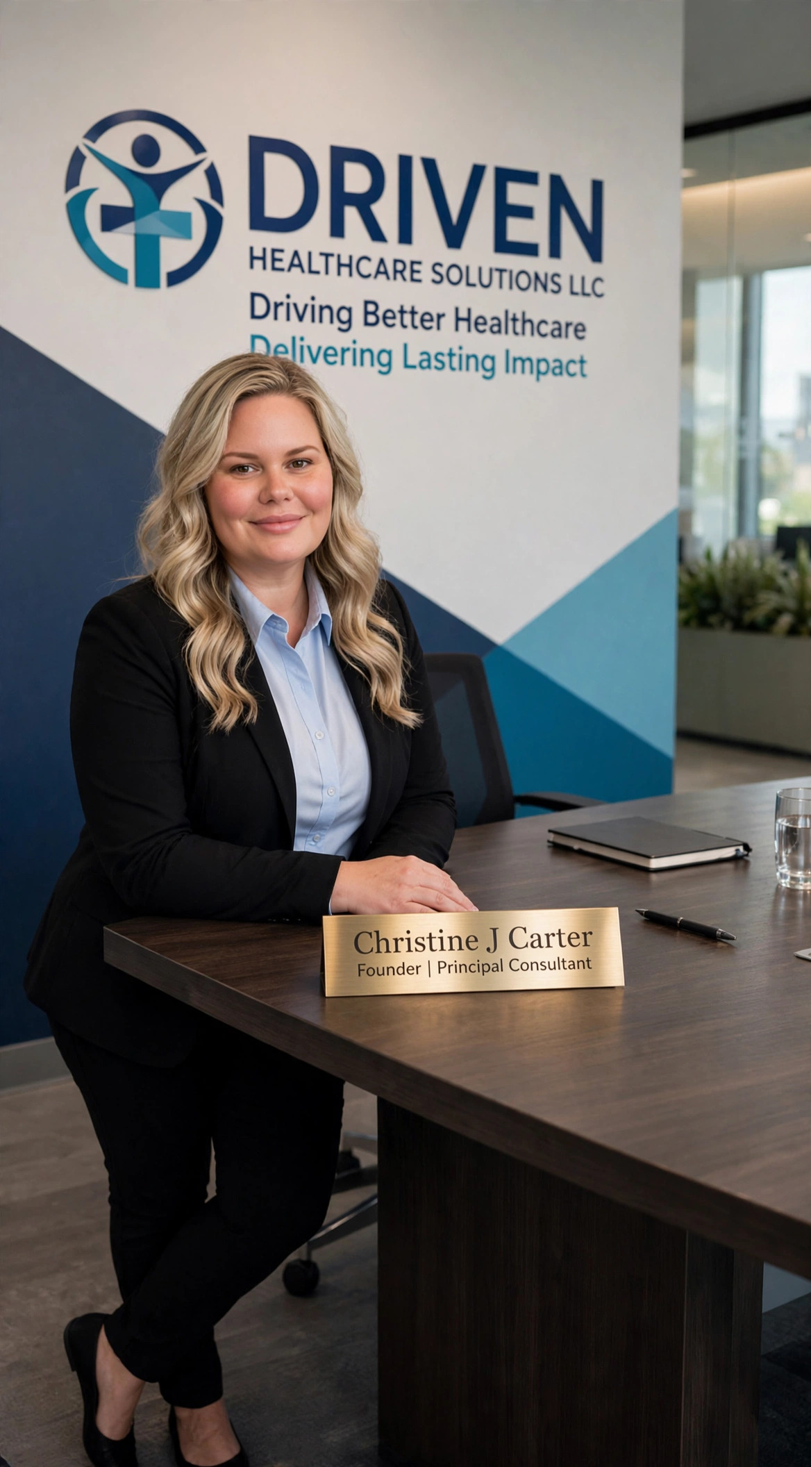 Christine Carter in the Driven Healthcare Solutions office
